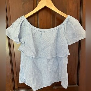 Flowy linen off the shoulder top